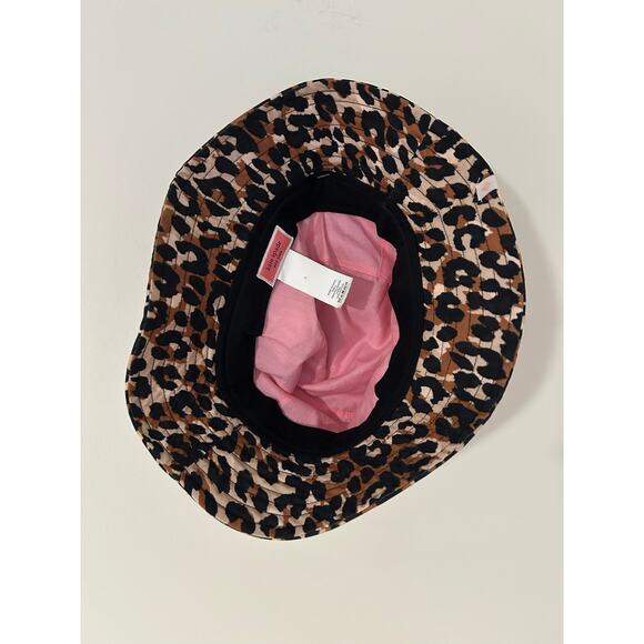 Kate Spade Bucket Hat Animal Leopard Print Black Brown Athletic Material EUC main image 7